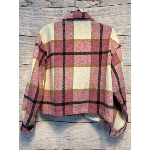 Women's Flannel Pink Plaid Jacket Size M - Picture 2 of 3